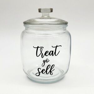 Treat Yo Self Glass Cookie Jar